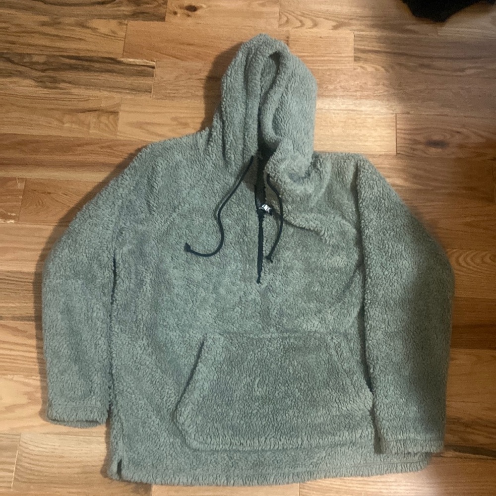 Pink Victoria’s Secret grey fleece hoodie